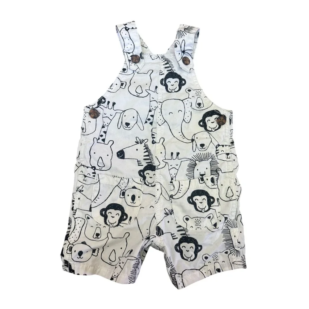 Carters Baby Boy Animal Print Cotton Shortall Overall 9 Months Zoo Whimsical